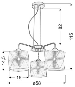 NOSJA LAMPA WISZĄCA 3X40W E27 CHROM 33-58720