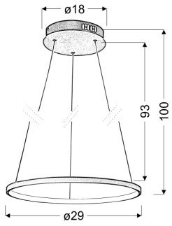 LUNE LAMPA WISZĄCA 30 OKRĄGŁY 18W LED 4000K CHROM 31-64592