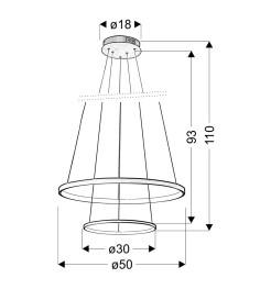 LUNE LAMPA WISZĄCA 50 OKRĄGŁY PODWÓJNY 40W LED 4000K CHROM 32-64769