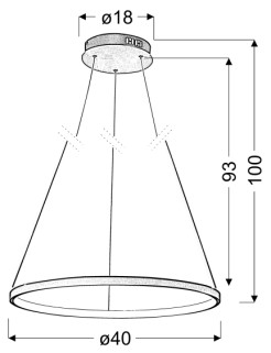 LUNE LAMPA WISZĄCA 40 OKRĄGŁY 25W LED 4000K CHROM 31-64646