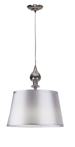 PRIMA LAMPA WISZĄCA CHROMOWY 1X60 E27 ABAŻUR SREBRNY 31-03690