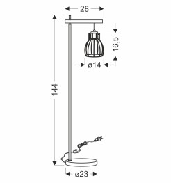 BERNITA LAMPA PODŁOGOWA 1X60W E27CZARNY 51-78766