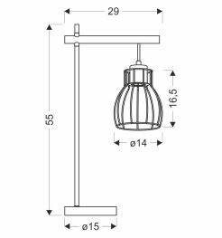 BERNITA LAMPA GABINETOWA 1X60W E27CZARNY 41-80059