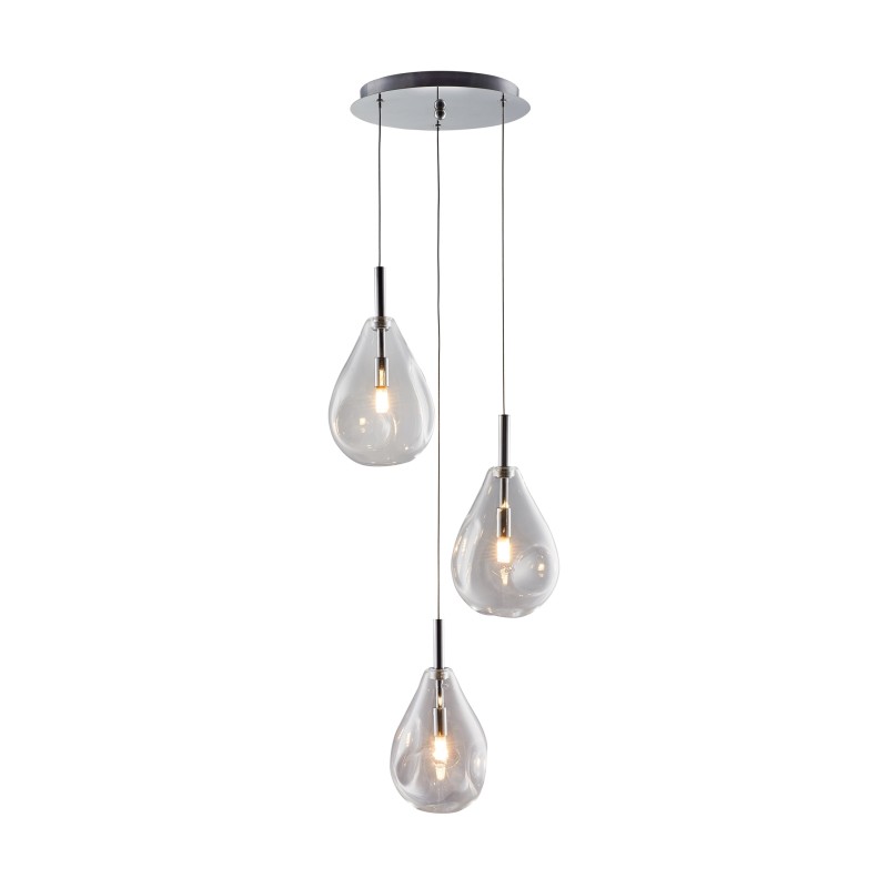 MD1921-3B-CLEAR BASTONI LAMPA WISZĄCA CHROME