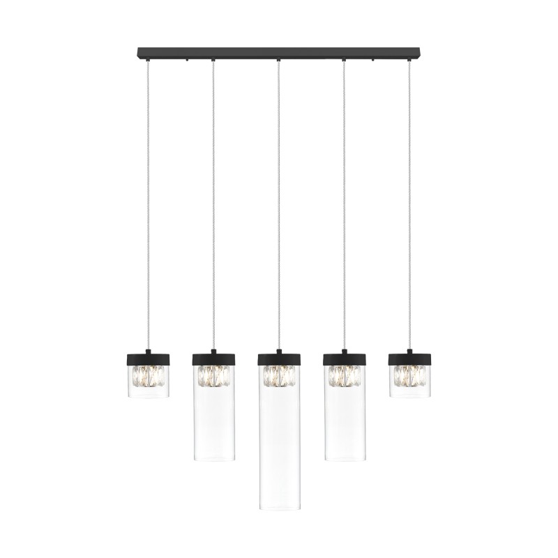 P0389-05E-P7AC GEM LAMPA WISZĄCA CZARNY MAT/MATT BLACK