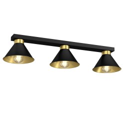 plafon line bar  black/gold 3 0625