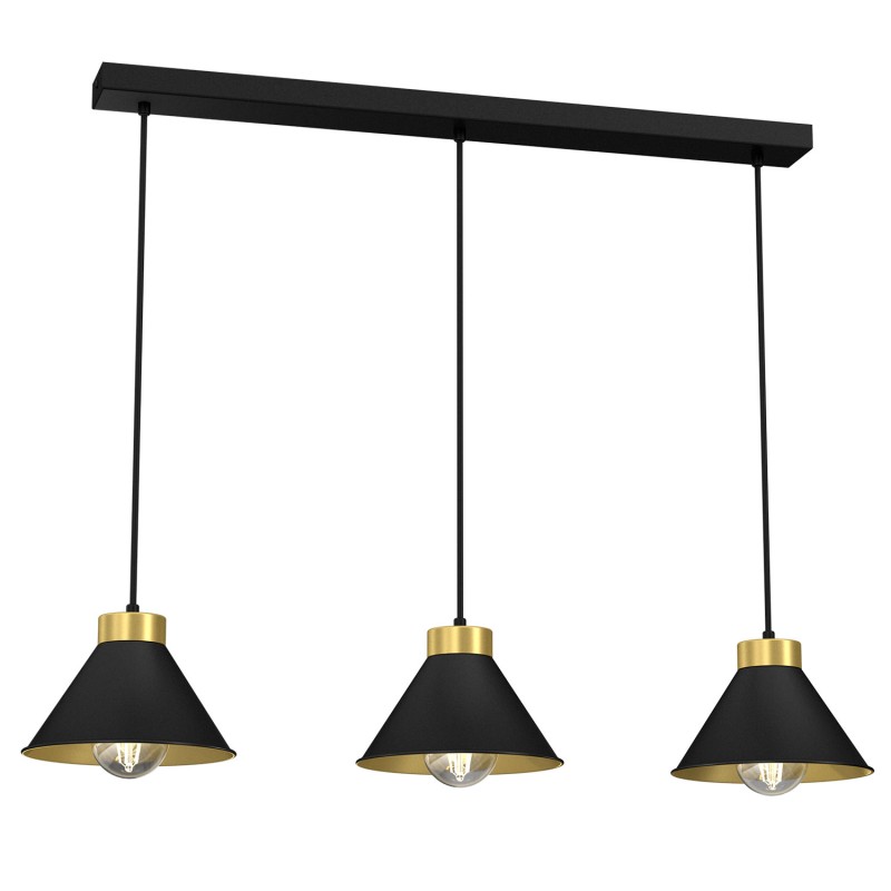 żyrandol line bar  black/gold 3 0628