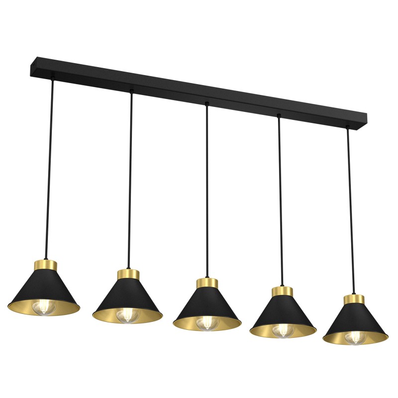 żyrandol line bar  black/gold 5 0629