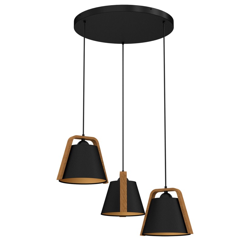 żyrandol plate dia 300  (black/wood, black/gold shade No 2951) 3 0645