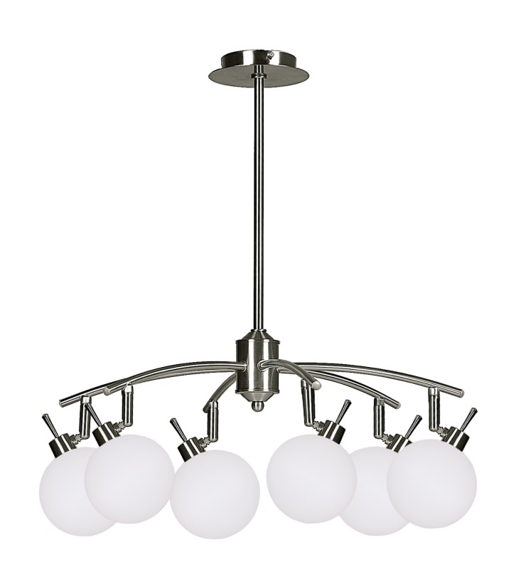 GHOST LAMPA WISZĄCA SATYNOWY 6X40W G9 KLOSZ BIAŁY 36-01511