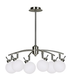 GHOST LAMPA WISZĄCA SATYNOWY 6X40W G9 KLOSZ BIAŁY 36-01511