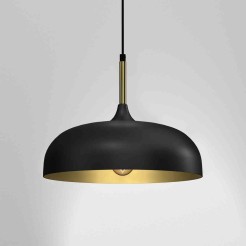 Lampa wisząca LINCOLN BLACK/GOLD 1xE27 35cm MLP8030