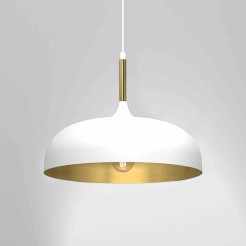 Lampa wisząca LINCOLN WHITE/GOLD 1xE27 35cm MLP8031