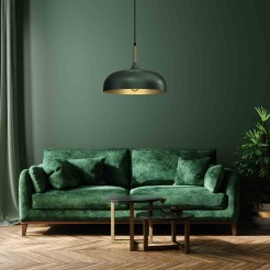 Lampa wisząca LINCOLN GREEN/GOLD 1xE27 35cm MLP8032