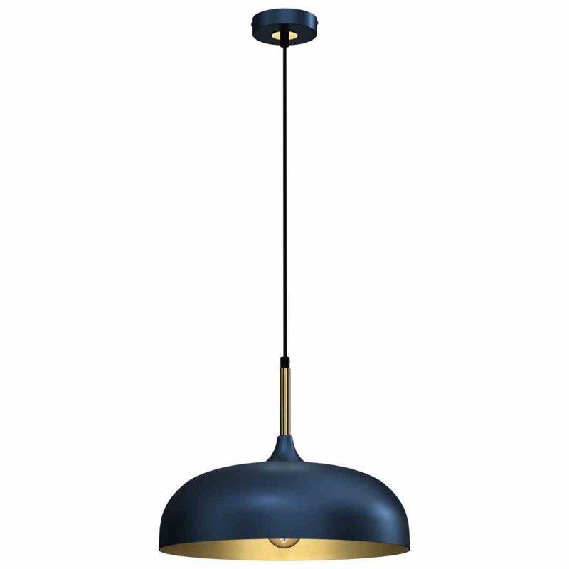 Lampa wisząca LINCOLN BLUE/GOLD 1xE27 35cm MLP8033