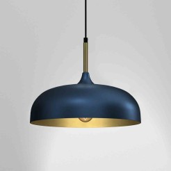 Lampa wisząca LINCOLN BLUE/GOLD 1xE27 35cm MLP8033