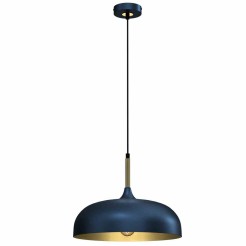 Lampa wisząca LINCOLN BLUE/GOLD 1xE27 35cm MLP8033