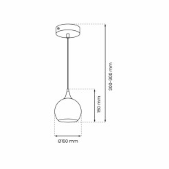 Lampa wisząca MONTE SILVER fi 150 1xE27 MLP8321