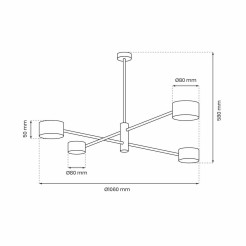 Lampa sufitowa CROSS GOLD 4xGX53 MLP8419