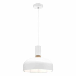 Lampa wisząca MALMO WHITE/WOOD 1xE27 MLP8380