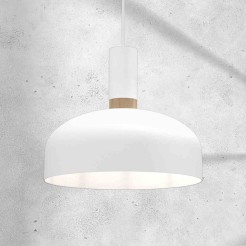 Lampa wisząca MALMO WHITE/WOOD 1xE27 MLP8380