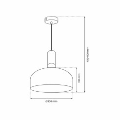 Lampa wisząca MALMO WHITE/WOOD 1xE27 MLP8380