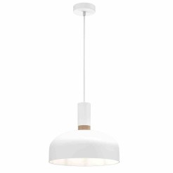 Lampa wisząca MALMO WHITE/WOOD 1xE27 MLP8380