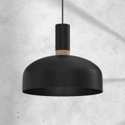 Lampa wisząca MALMO BLACK/WOOD 1xE27 MLP8381