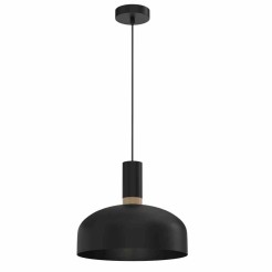 Lampa wisząca MALMO BLACK/WOOD 1xE27 MLP8381