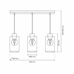 Lampa wisząca MADERA 3xE27 MLP8555