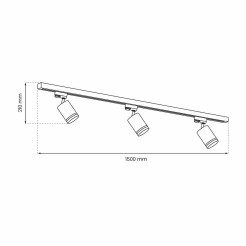 Zestaw Szynoprzewód 3xPipe Ring GU10 + Prowadnica 1,5m - Czarny ML8721