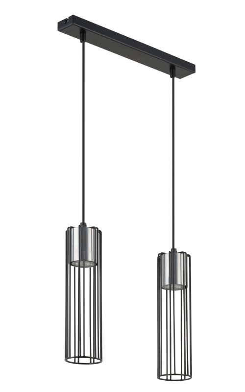 FOBIA 2 lampa wisząca prosty czarny/srebrny 33451