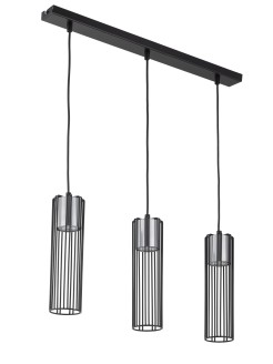 FOBIA 3 lampa wisząca prosty czarny/srebrny 33454