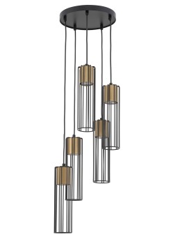 FOBIA 5 lampa wisząca koło czarny/złoty 33461