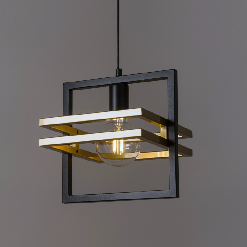 MERCI 1 lampa wisząca czarny_złoty 32386