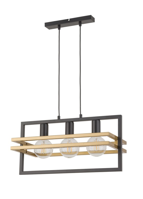 MERCI 3 lampa wisząca czarny_złoty 32392