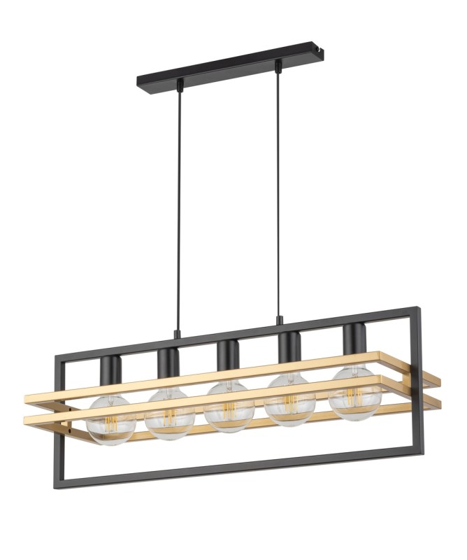 MERCI 5 lampa wisząca czarny_złoty 32395