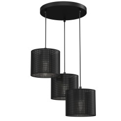 żyrandol  talerz dia 300, black, cylinder shade dia 180, h 150 black 3 5240