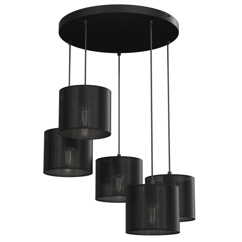 żyrandol   talerz dia 440, black, cylinder shade dia 180, h 150 black 5 5241