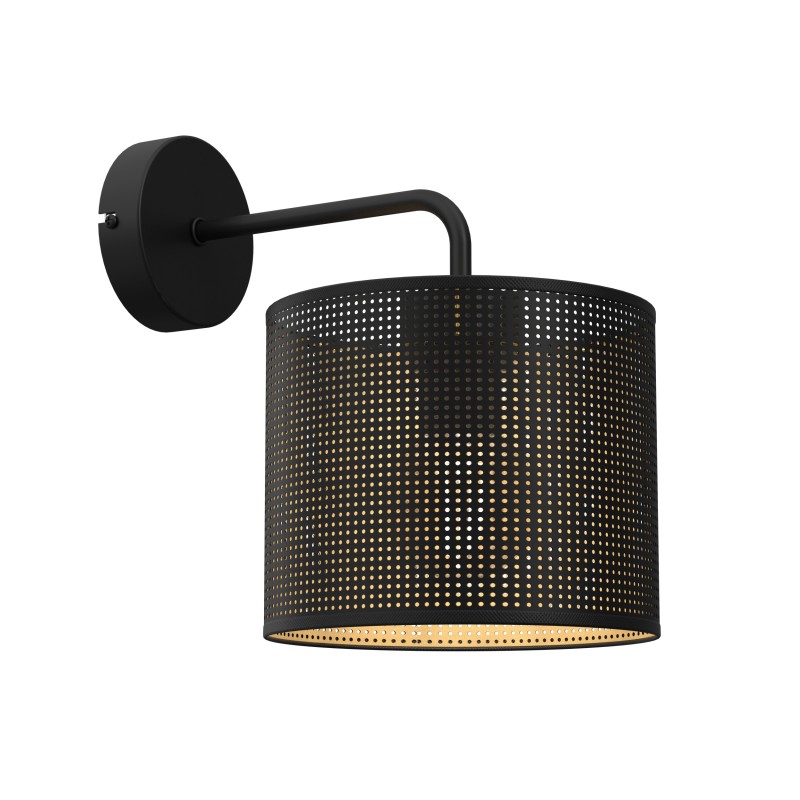 kinkiet  black, cylinder shade dia 180, h 150 black/gold 1 5245