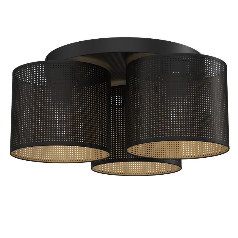 plafon  black, cylinder shade dia 180, h=150, black/gold 3 5248