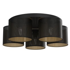 plafon  black, cylinder shade dia 180, h=150, black/gold 5 5249