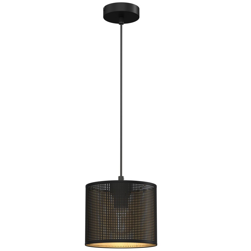 żyrandol  black, cylinder shade dia 180, h 150 black/gold 1 5250