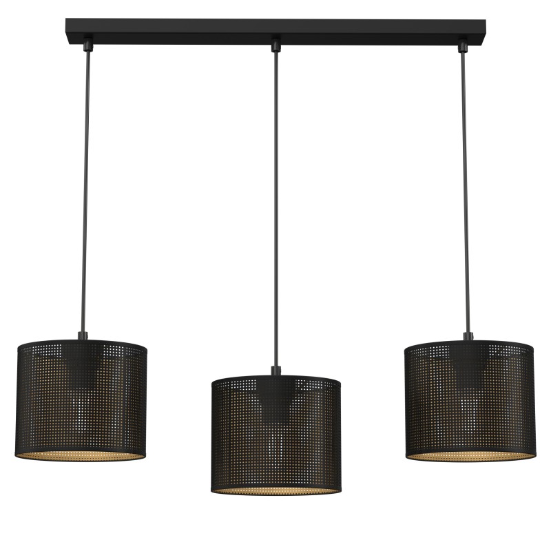 żyrandol  listwa, black, cylinder shade dia 180, h 150 black/gold 3 5253