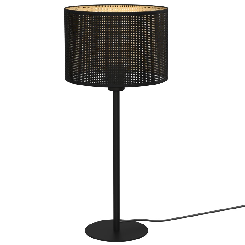 lampka gab.  H 58 black, cylinder shade dia 250, h 170 black/gold 1 5257