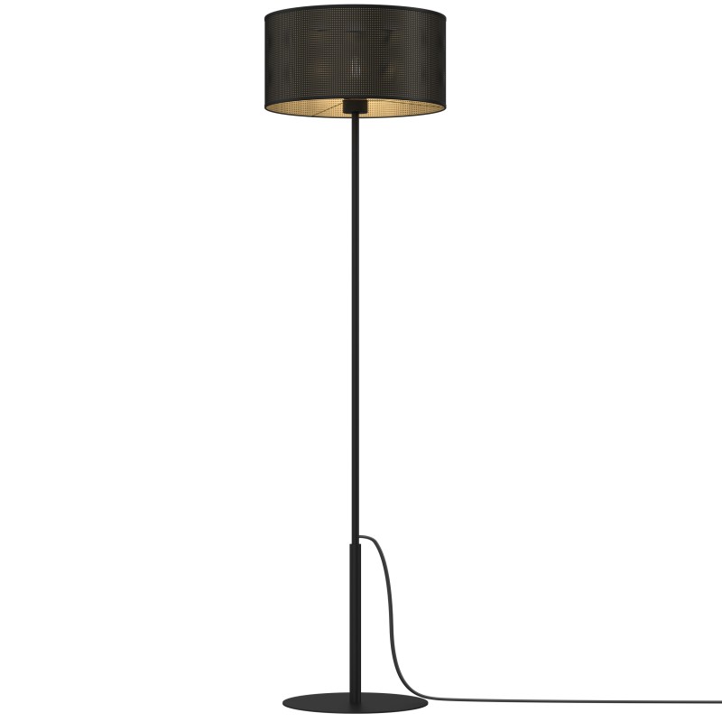 lampa podł.  prosta, black, cylinder shade dia 400, h 200 black/gold 1 5258