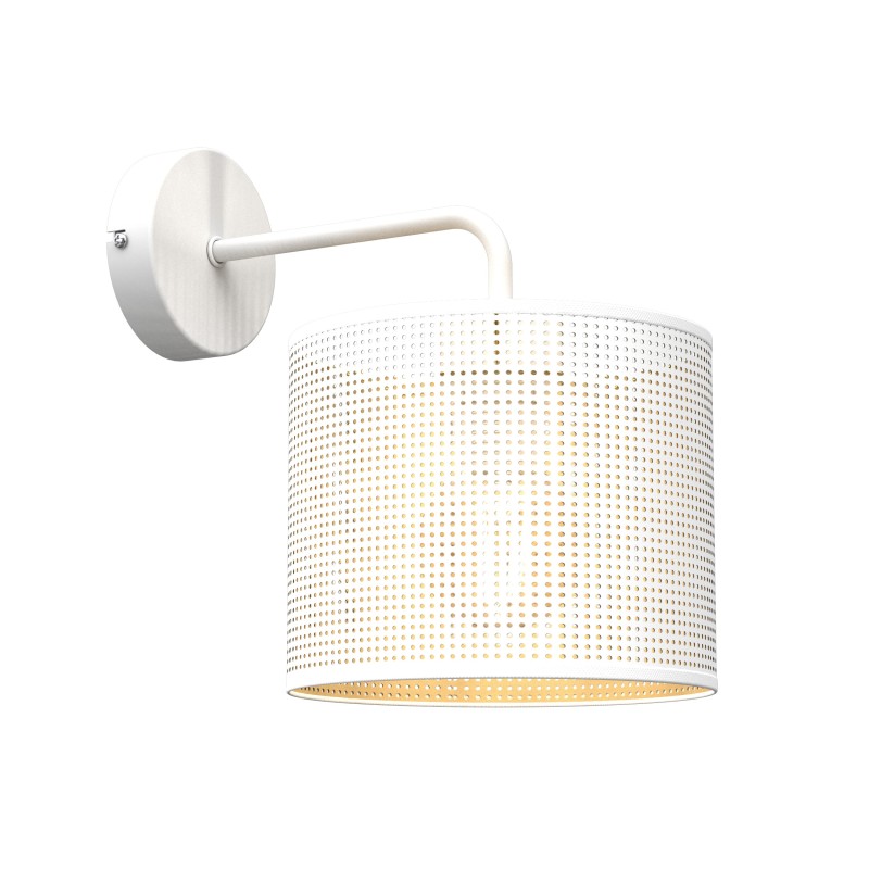 kinkiet  white, cylinder shade dia 180, h 150 white/gold 1 5259