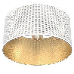 plafon  white, cylinder shade dia 400 h 200 white/gold 3 5261