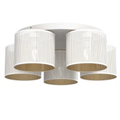 plafon  white, cylinder shade dia 180, h=150, white/gold 5 5263