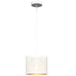 żyrandol  white, cylinder shade dia 180, h 150 white/gold 1 5264